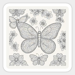 Butterfly Stitch Design Sticker